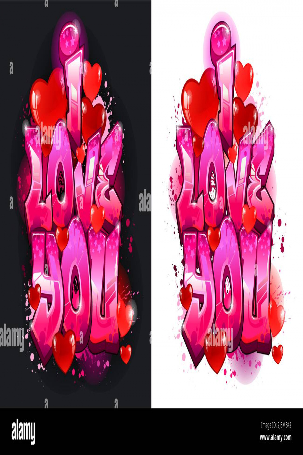 A Cool Genuine Wildstyle Graffiti Name Design - I Love You Stock