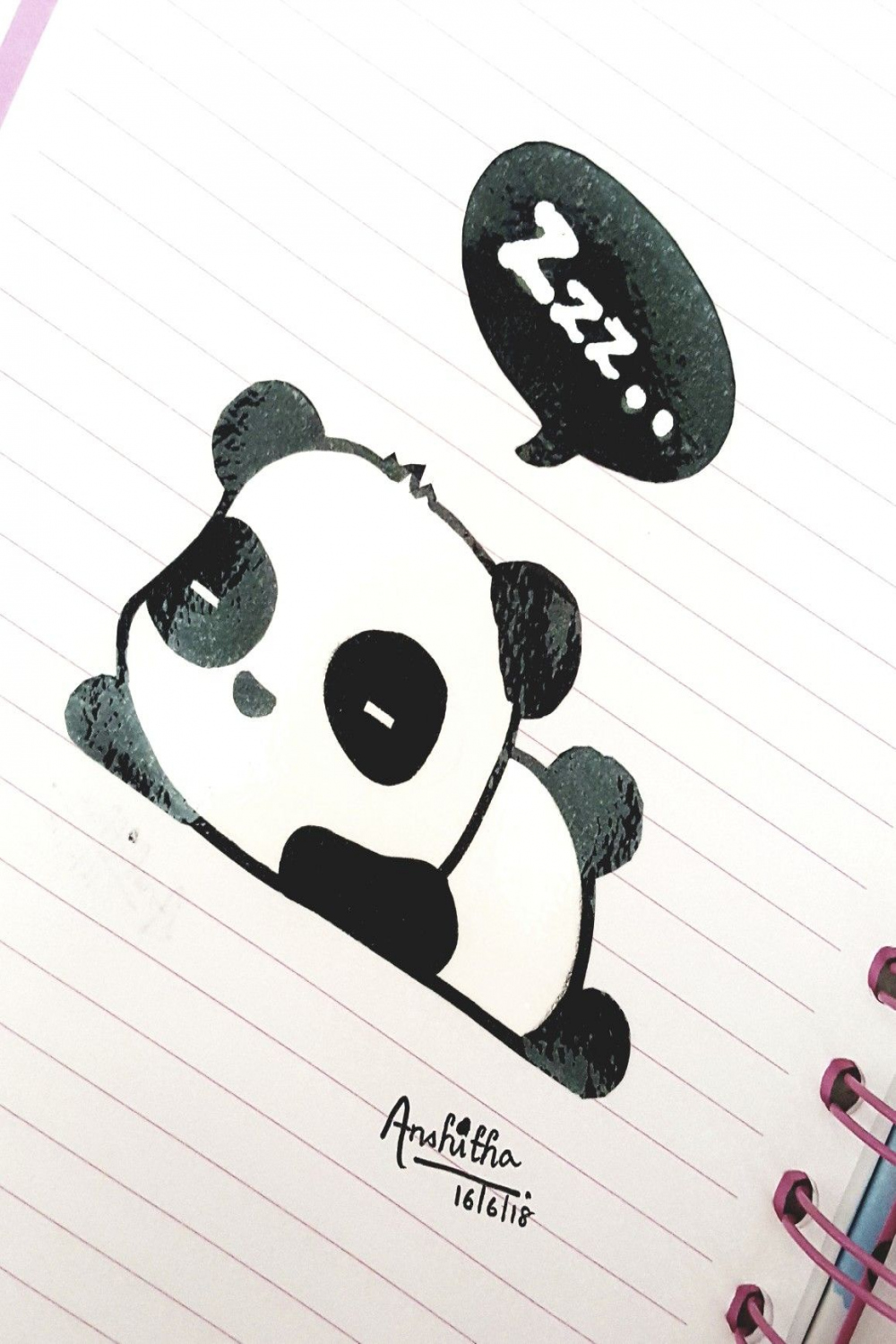 A cute panda Doodle ~ Anshitha  Graffiti doodles, Doodle