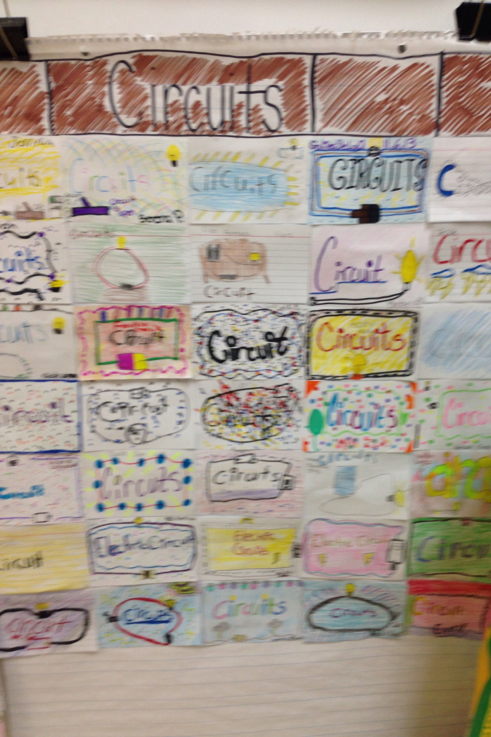 A graffiti wall the students make after a science lab lesson