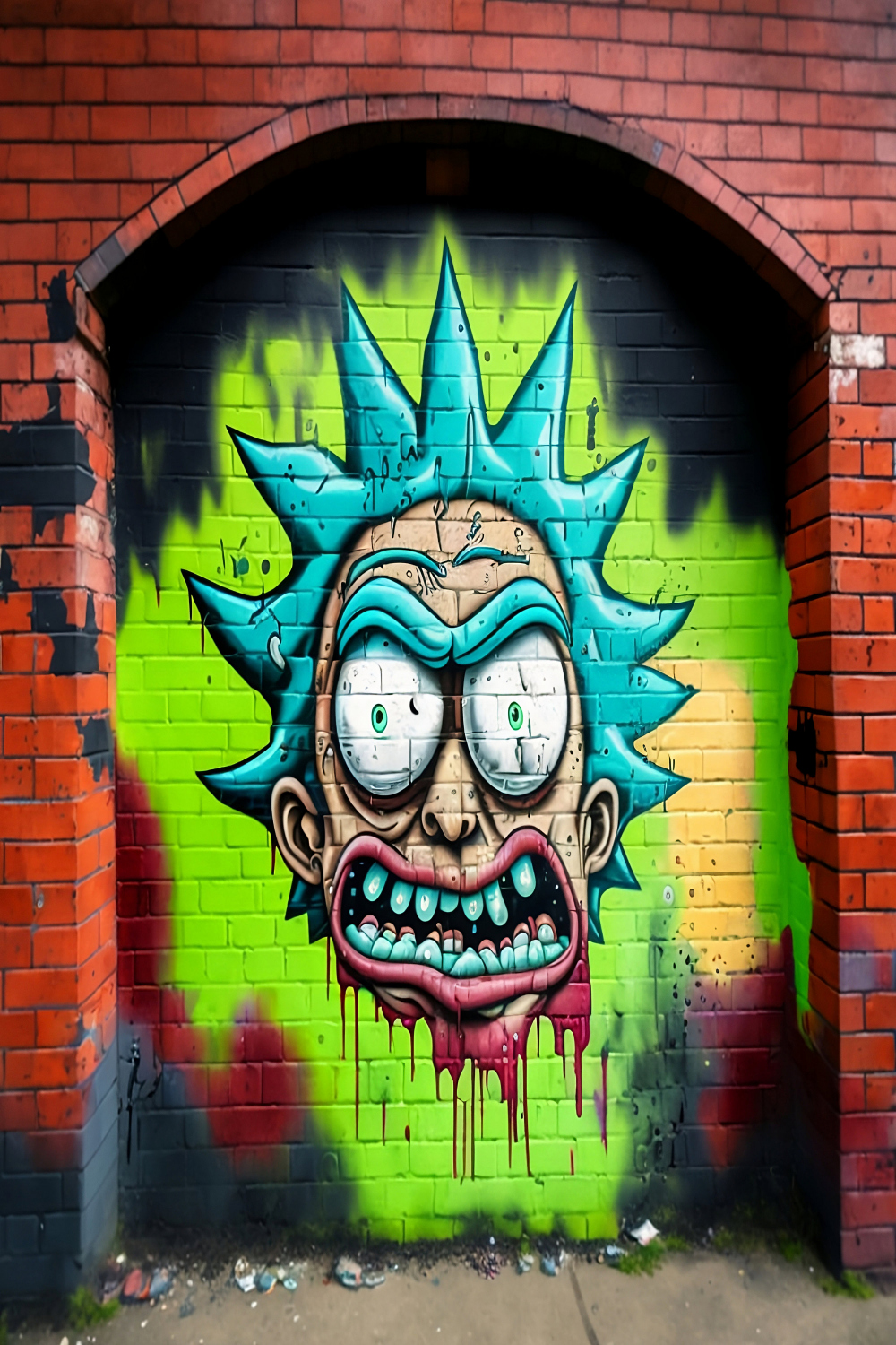 AI Generated Rick Sanchez Graffiti Art - Etsy