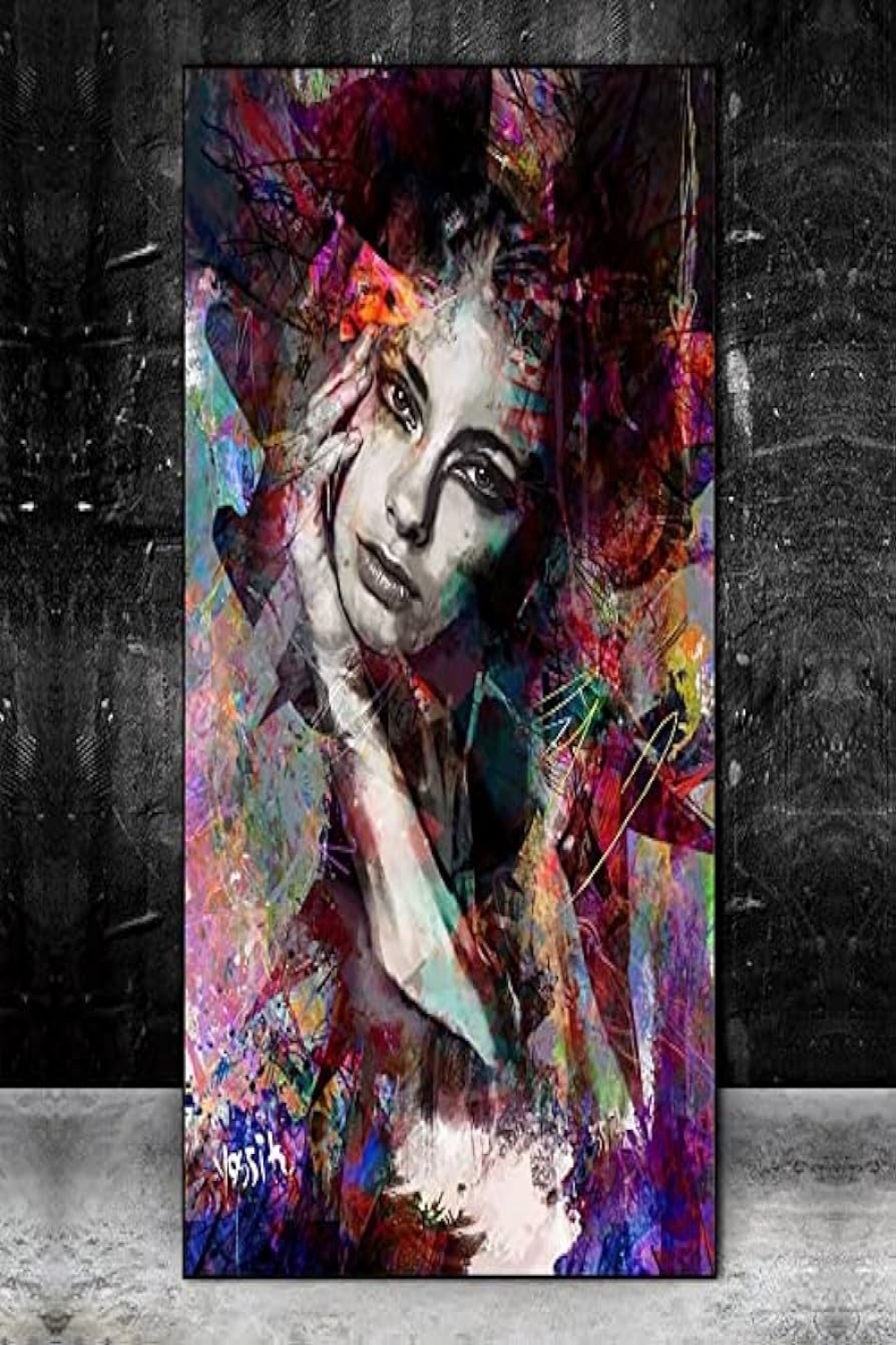 Art Poster PictureAbstract Woman Art Modern Graffiti Art Girl Poster and  Print Wall Art Pictures for Living Room Wall Decor xcm no frame