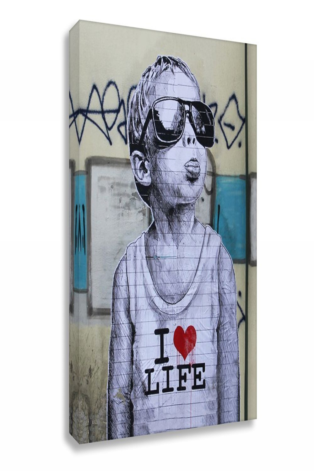 Banksy I Love Life Boy Leinwandbild - Kunstdruck