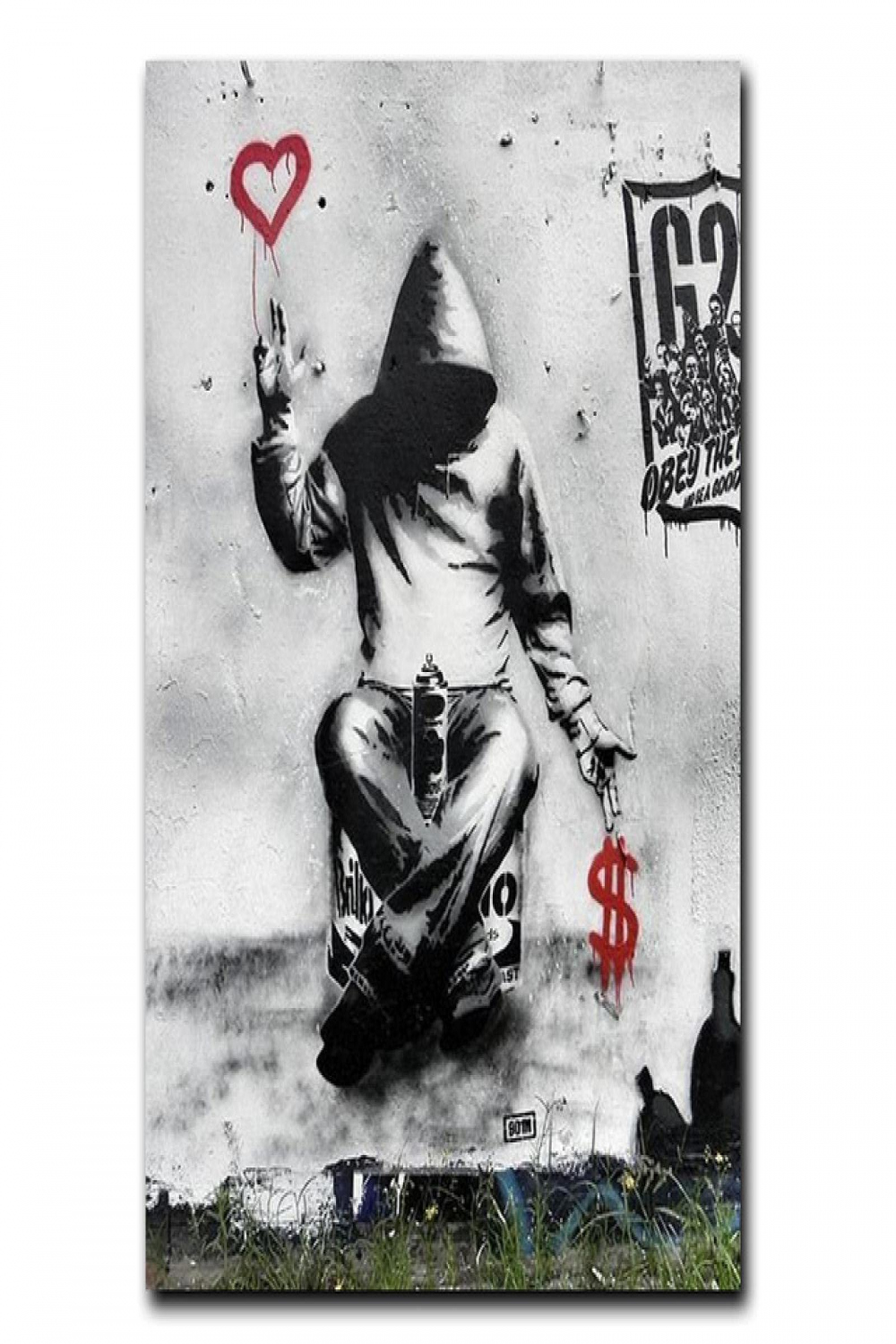 Banksy Love Over Money Graffiti Street Art Leinwanddruck Poster  Wandkunstdrucke für Wohnzimmerdekoration xcm(xin) Gespannt und  fertig zum