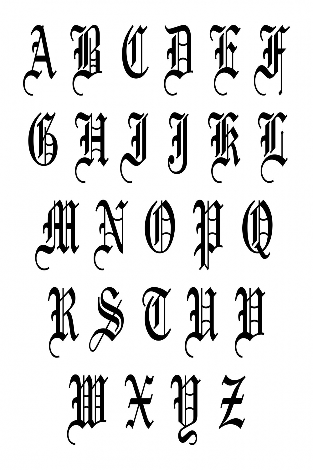 Best Printable Old English Alphabet A-Z PDF for Free at