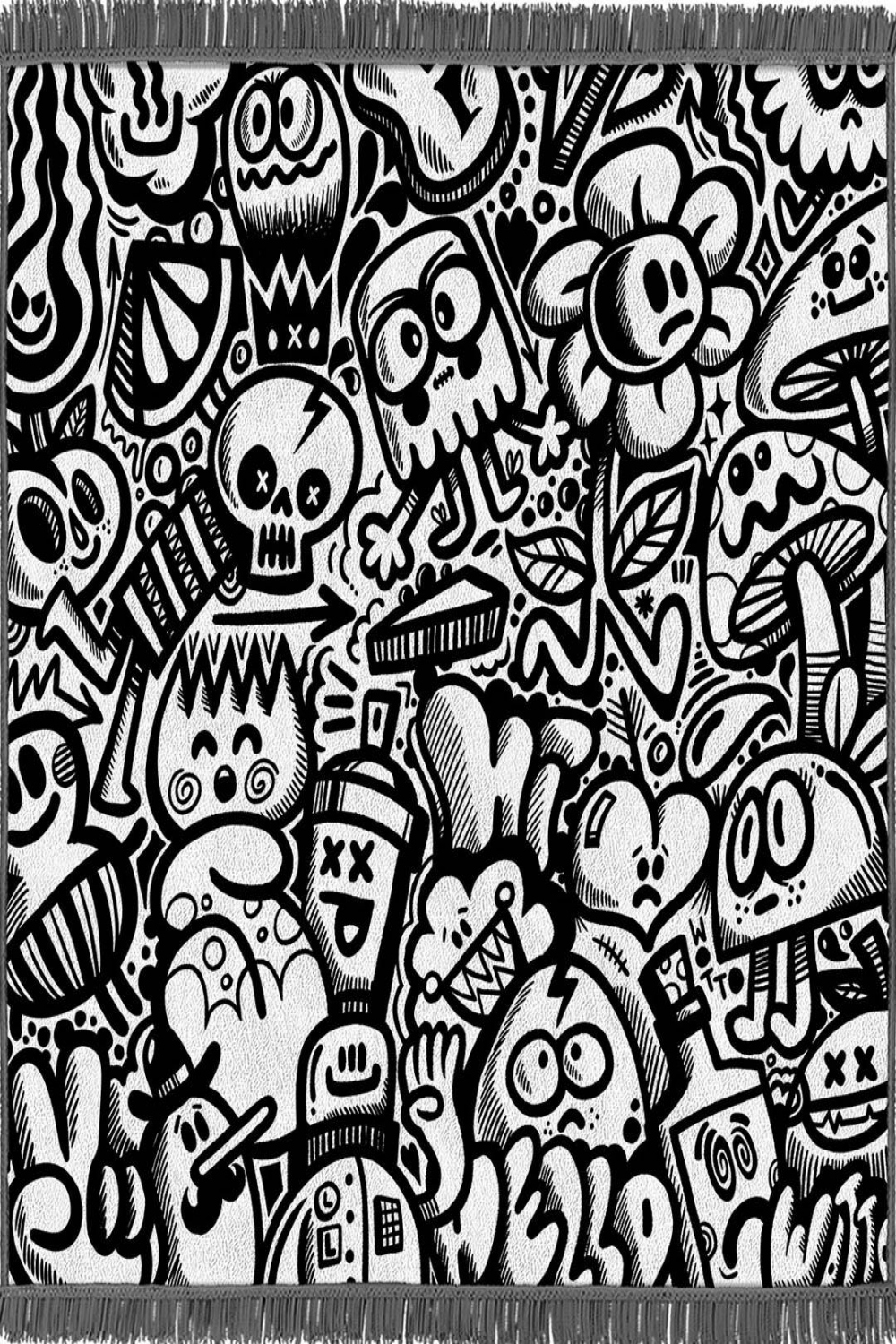 Black & White Doodles II - Artinrug