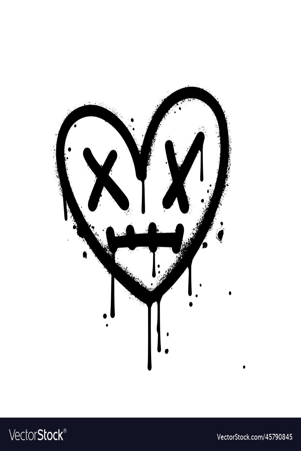 Bleeding heart icon urban graffiti emoticon Vector Image