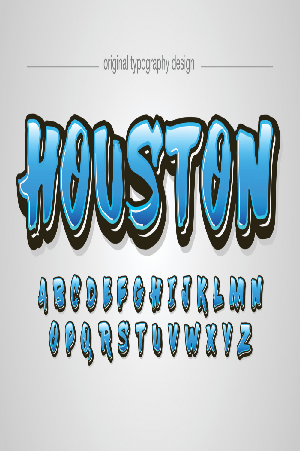 blue bold graffiti isolated letters  Vector Art at Vecteezy