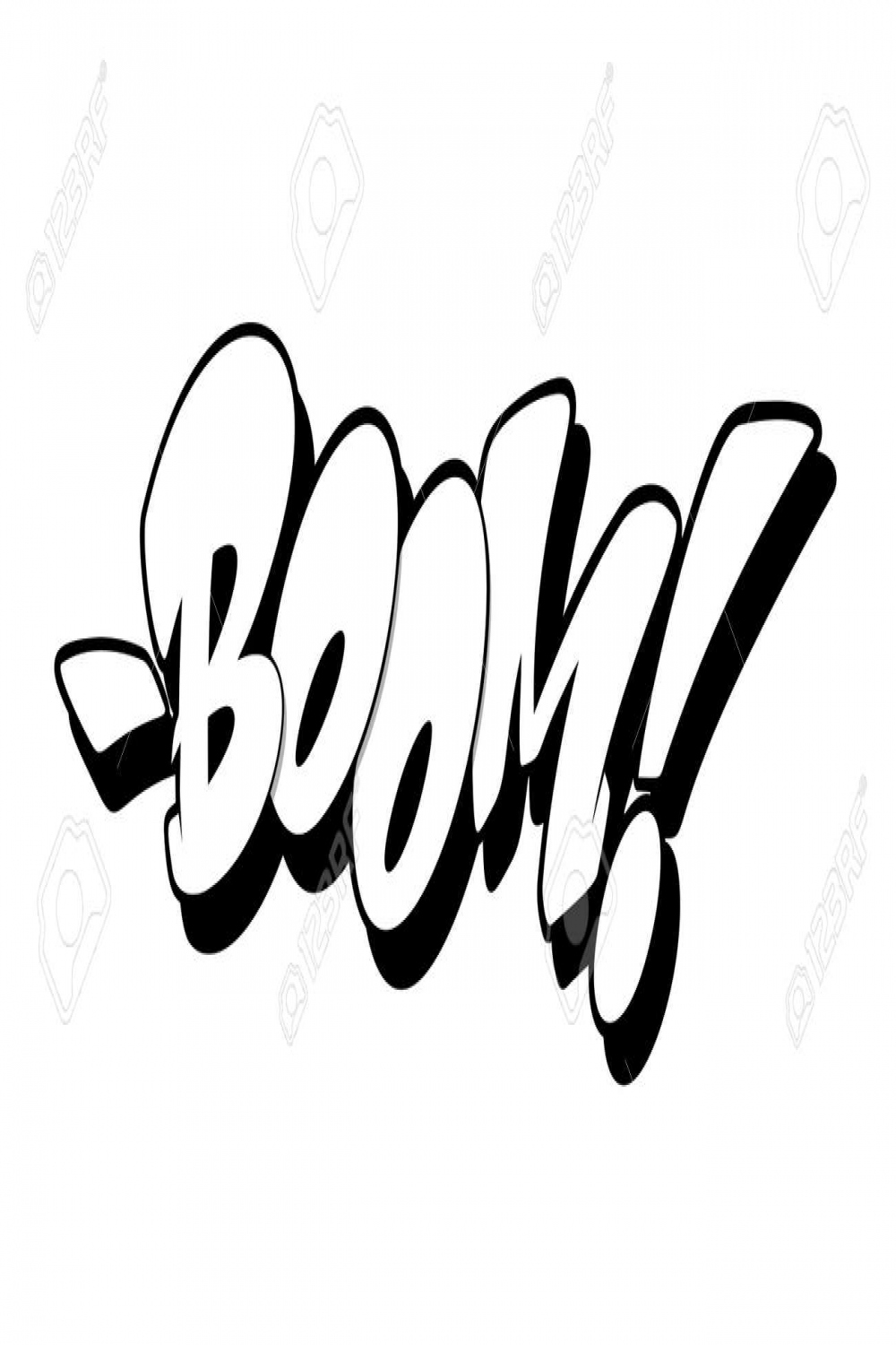 Boom-schriftart Im Graffiti-stil. Vektor-illustration