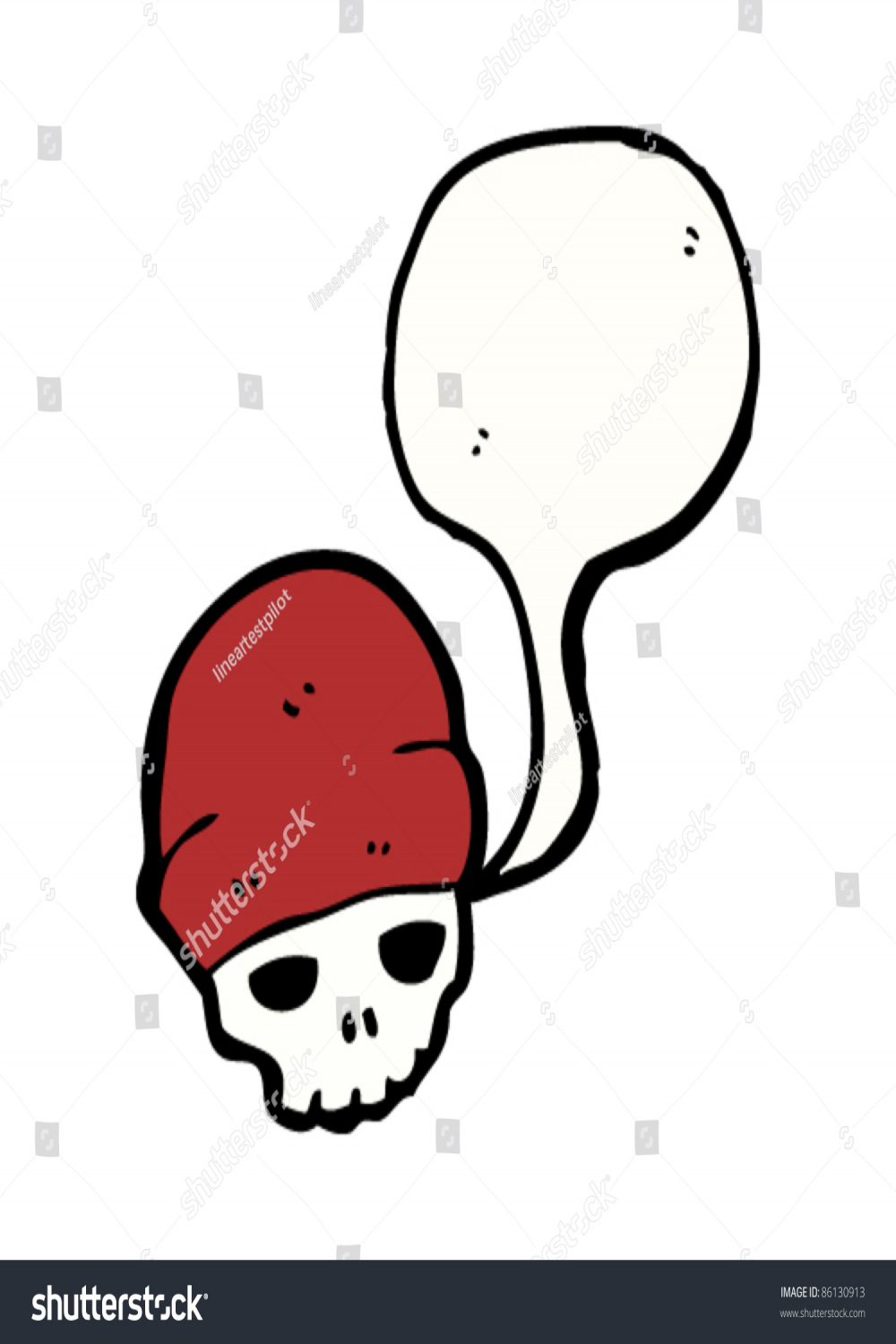 Cartoon Graffiti Style Skull Beanie Hat Stock Vector (Royalty Free