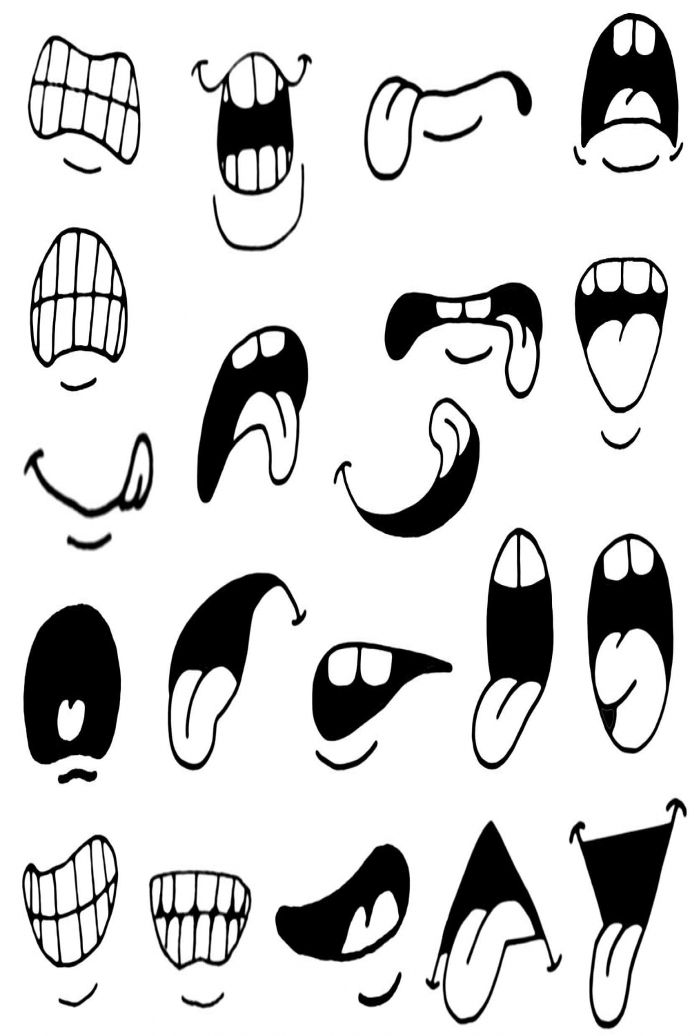 cartoon mouths for caricature mug  Cartoon style drawing, Cartoon