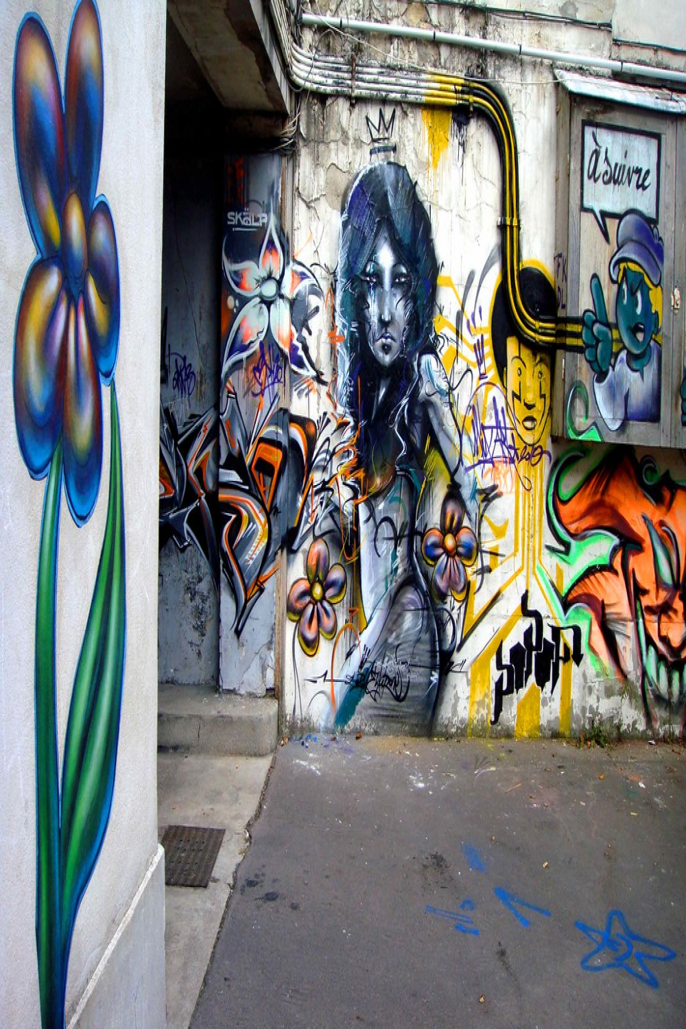 collective free style graffiti flower street art flowers.