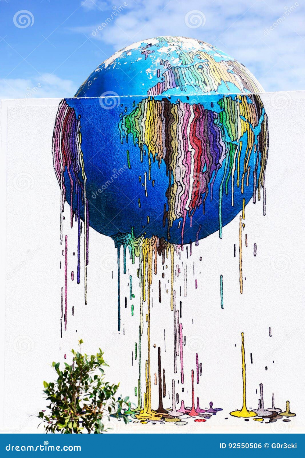 Colorful World Melting - Graffiti Street Art, Djerba Island