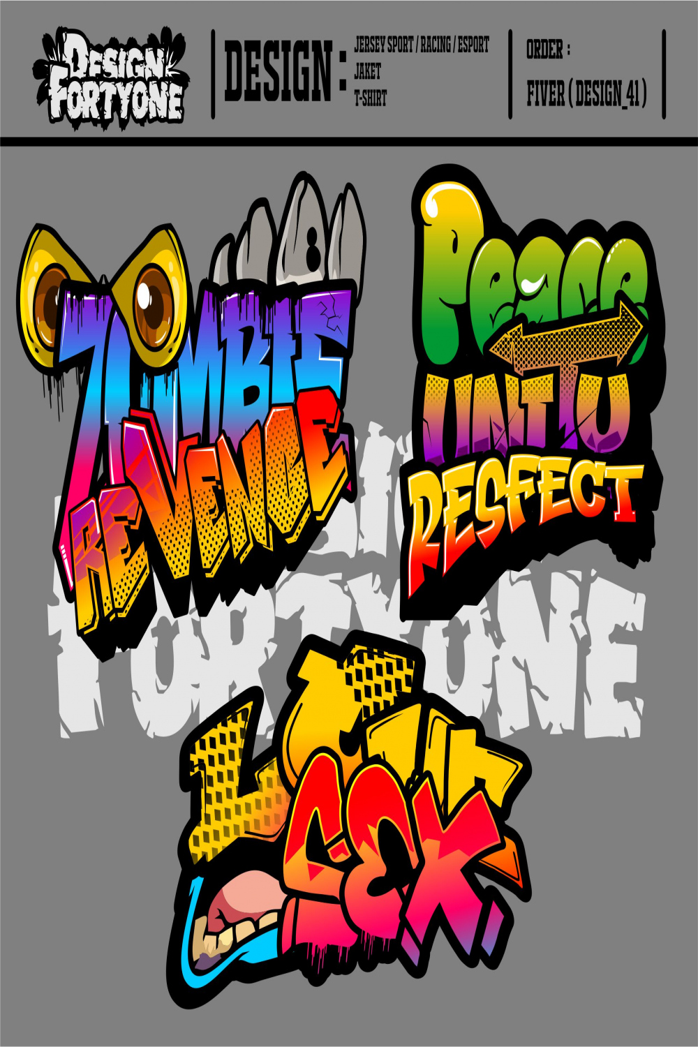 create graffiti text design for t shirt and stickers