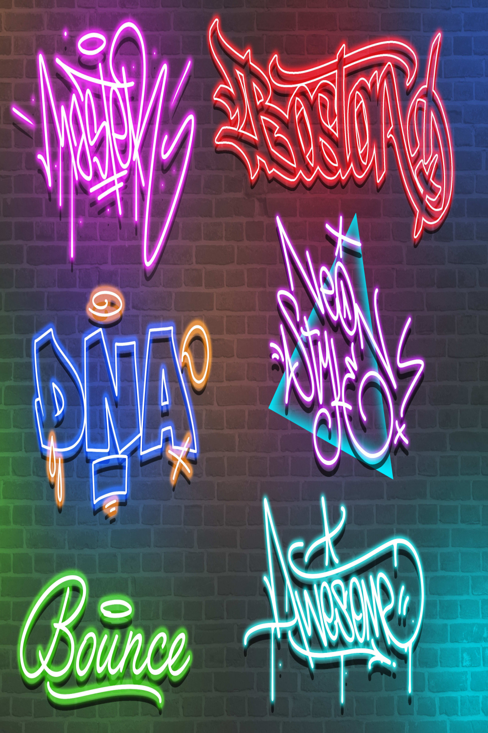 create neon style graffiti or handstyle