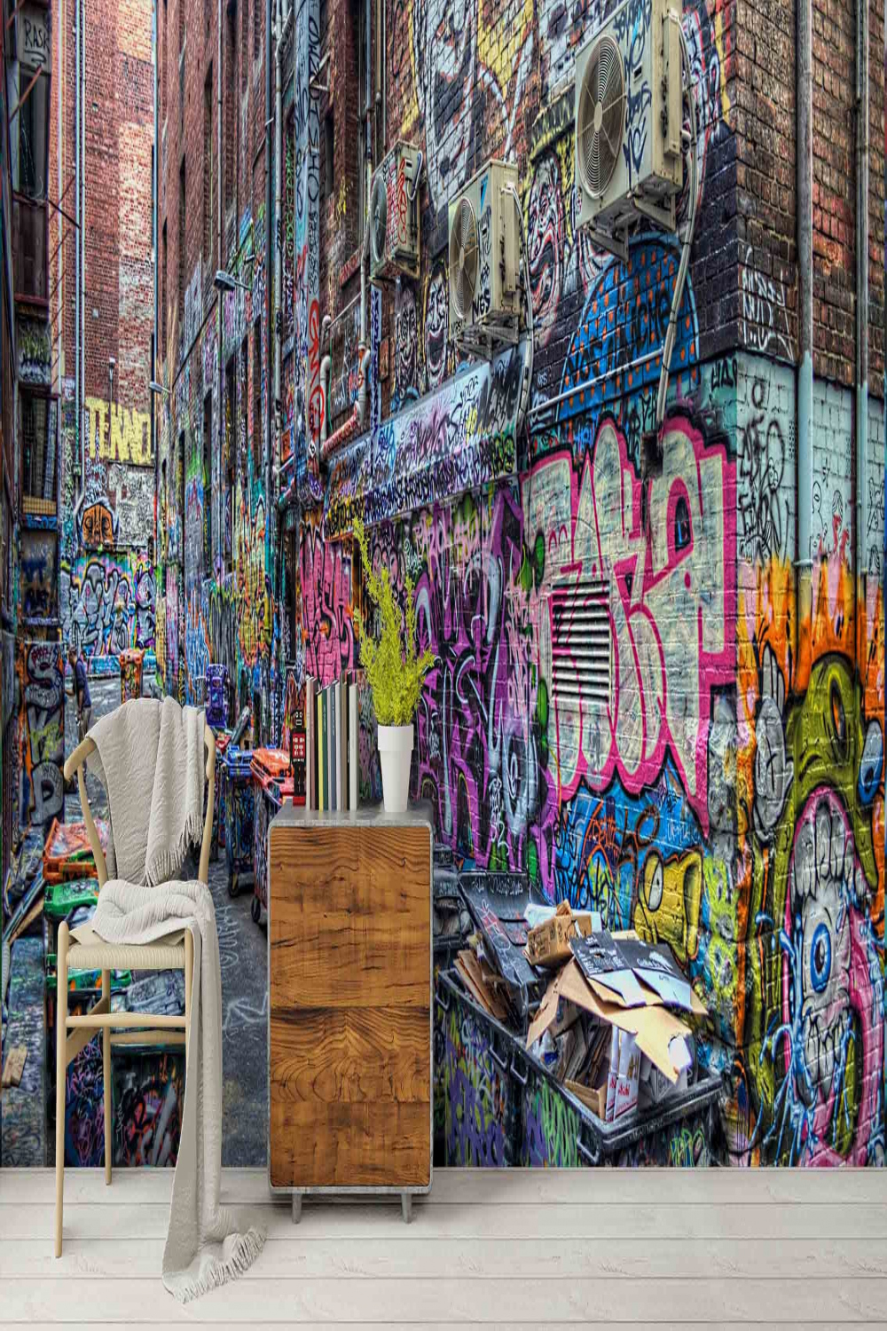 D Graffiti Wall Art City Street Wallpaper Living Room Wall - Etsy UK