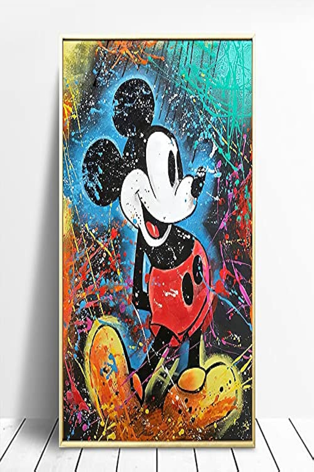 DIY Painting by Numbers Colourful Mickey Mouse Painting Graffiti