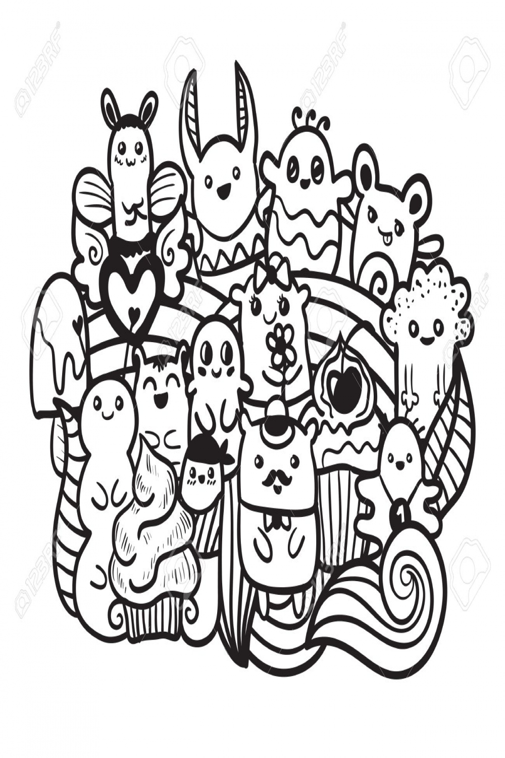 Doodle Vector Illustration With Animals