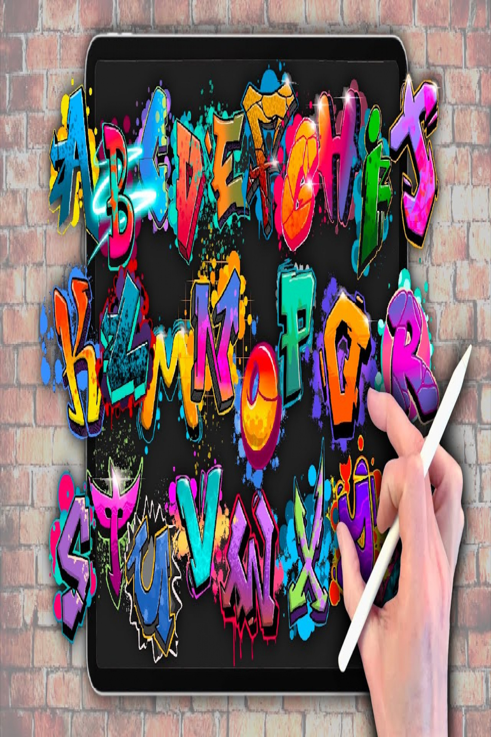 DRAW A GRAFFITI ALPHABET A to Z - Procreate drawing tutorial