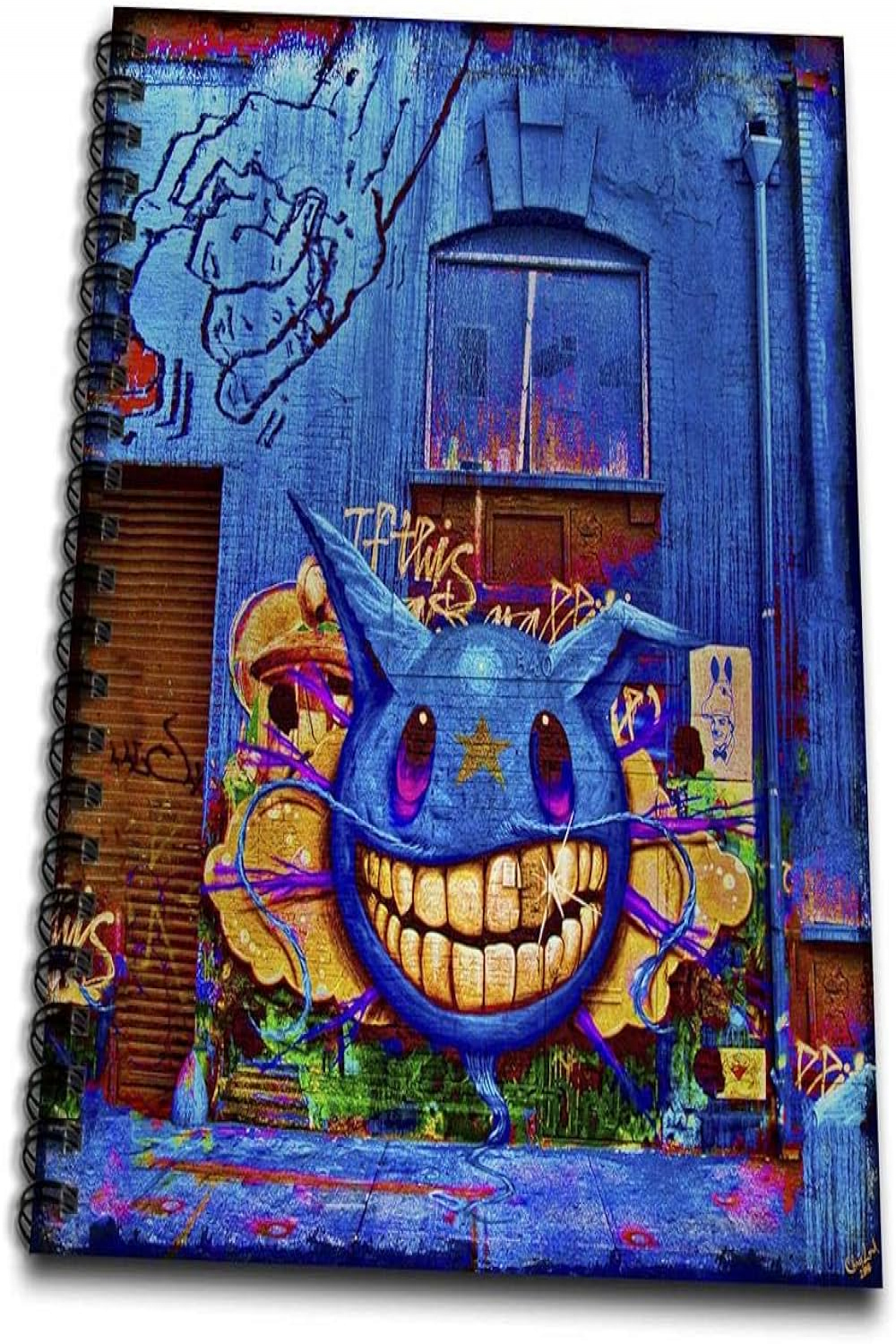 dRose DB  _  Wall blau Graffiti Zähne Grunge-Drawing Buch