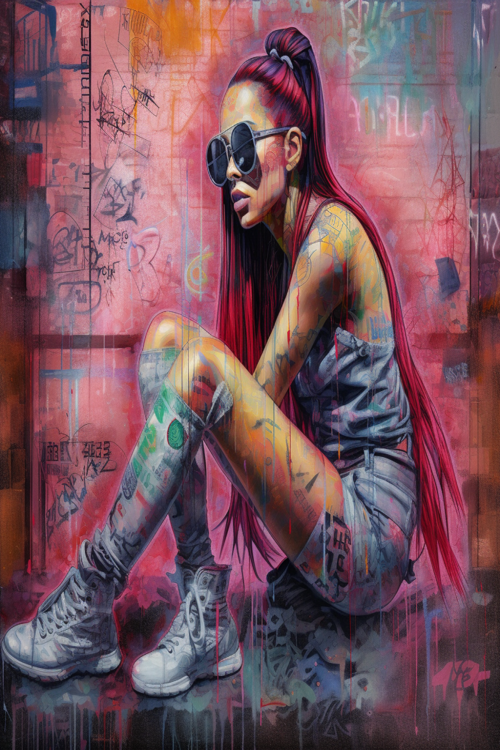 Female graffiti art by CruderFive on DeviantArt