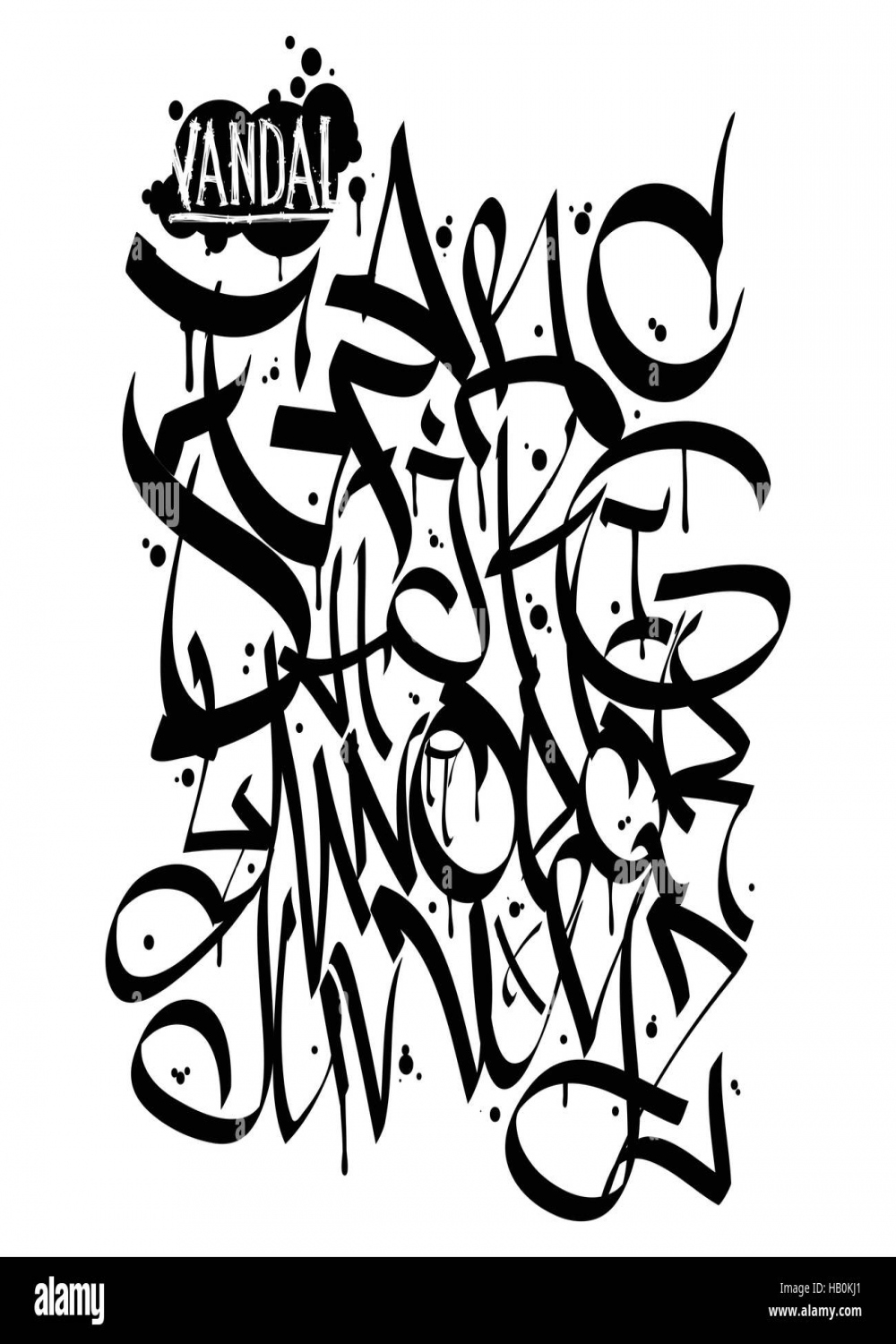 Font graffiti vandal Stock Vector Image & Art - Alamy