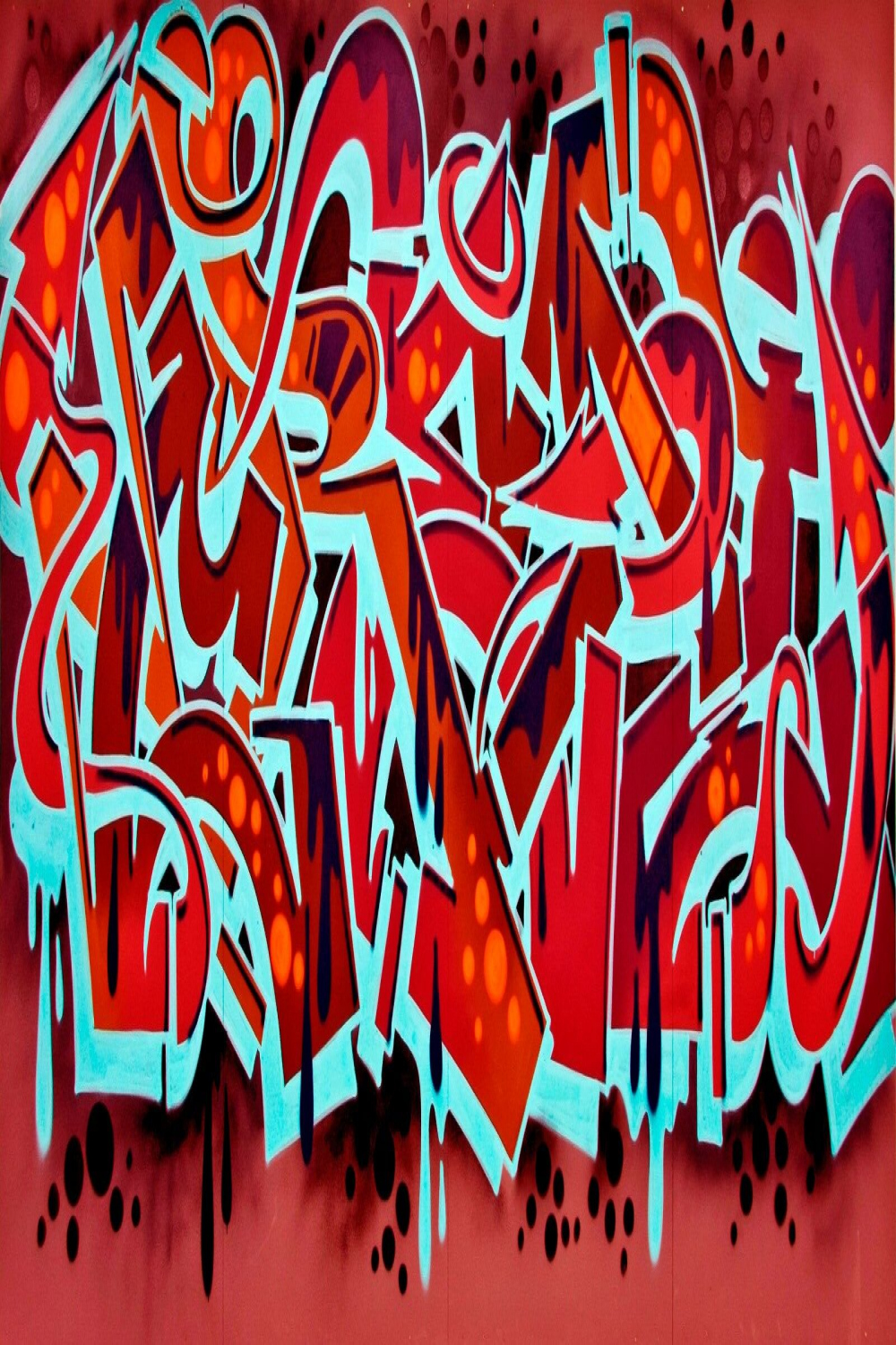 Framed Canvas art graffiti red ready to hang licensed image