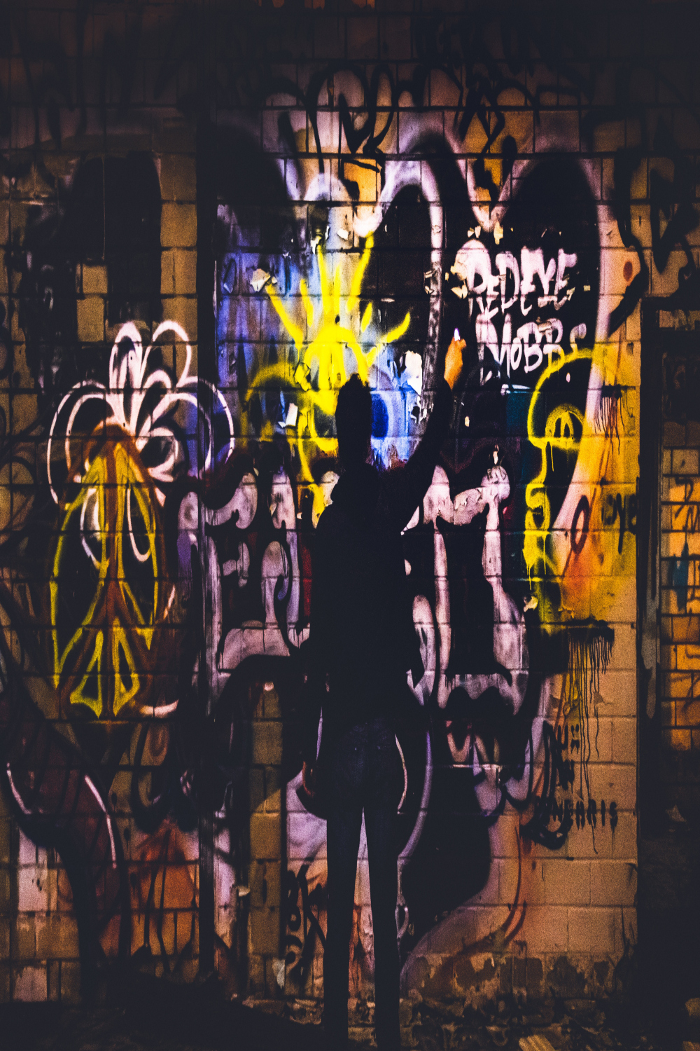 Free Images : street art, wall, yellow, graffiti, sky, font, night