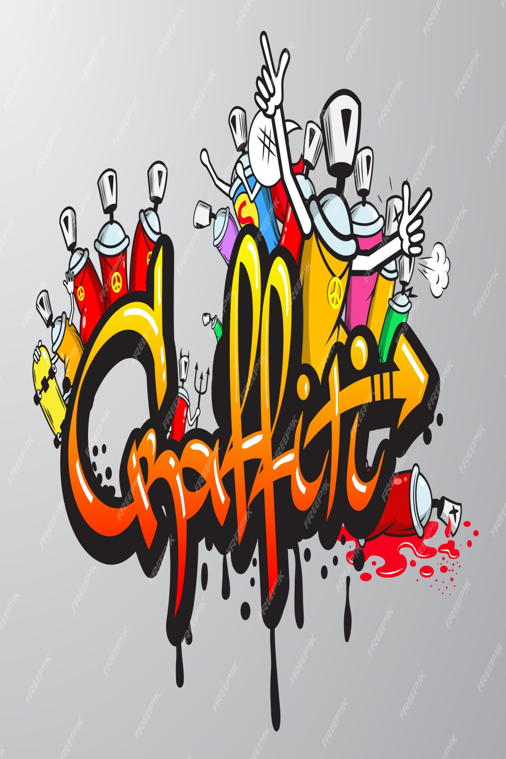 Free Vector  Graffiti characters print