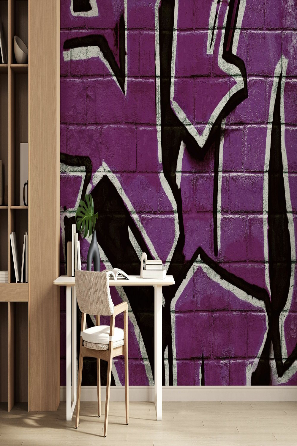 Graffiti Brick Wall - Purple