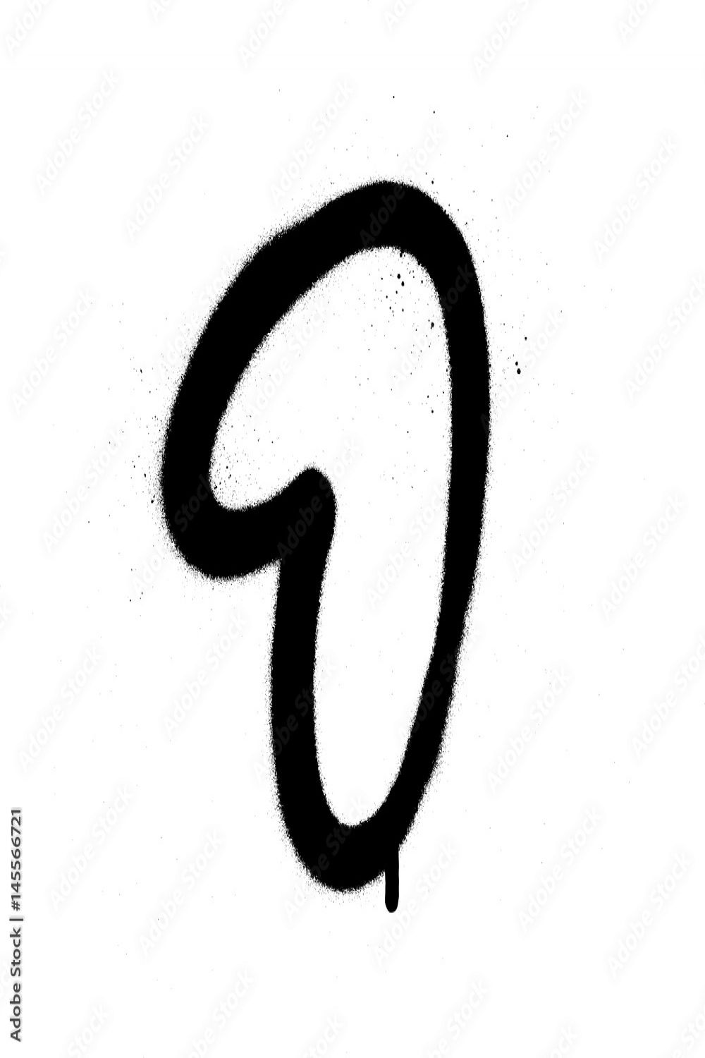 graffiti Bubble Font number  in black on white leaking Stock