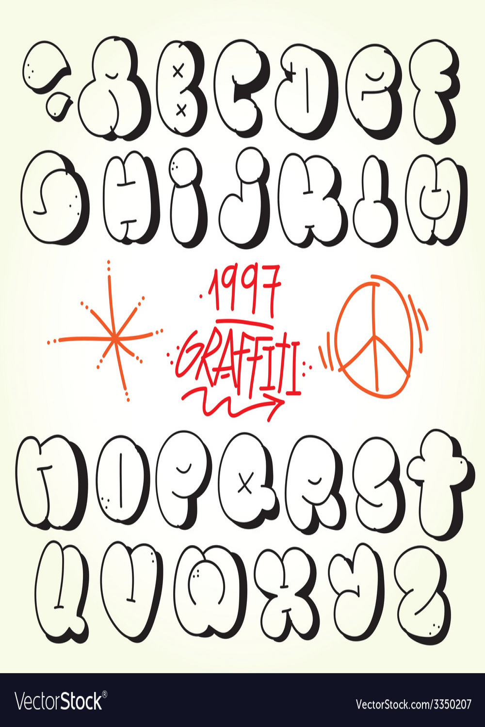 Graffiti bubble font Royalty Free Vector Image