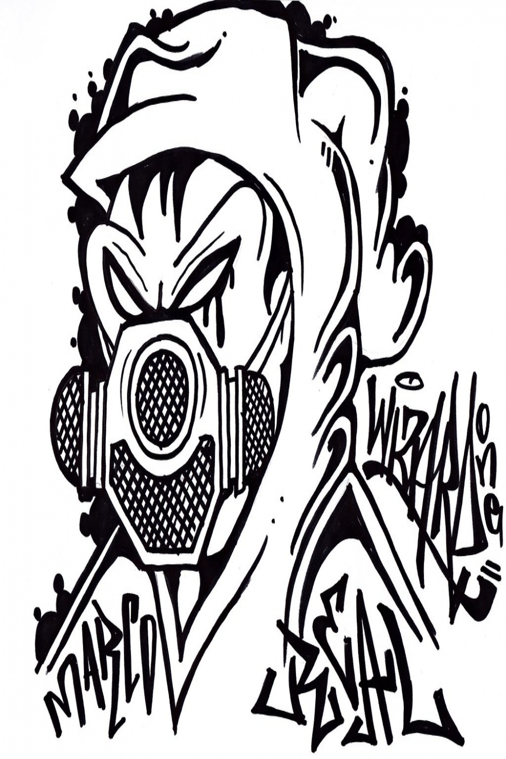 graffiti character (Gas Mask)  graffiti character  cholowiz