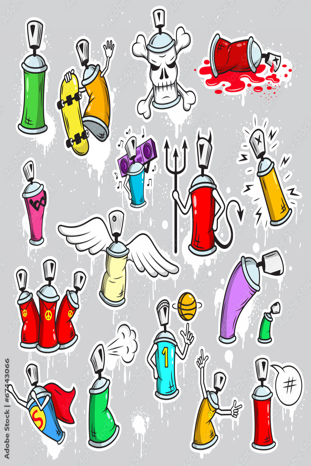 Graffiti characters icons set Stock-Vektorgrafik  Adobe Stock