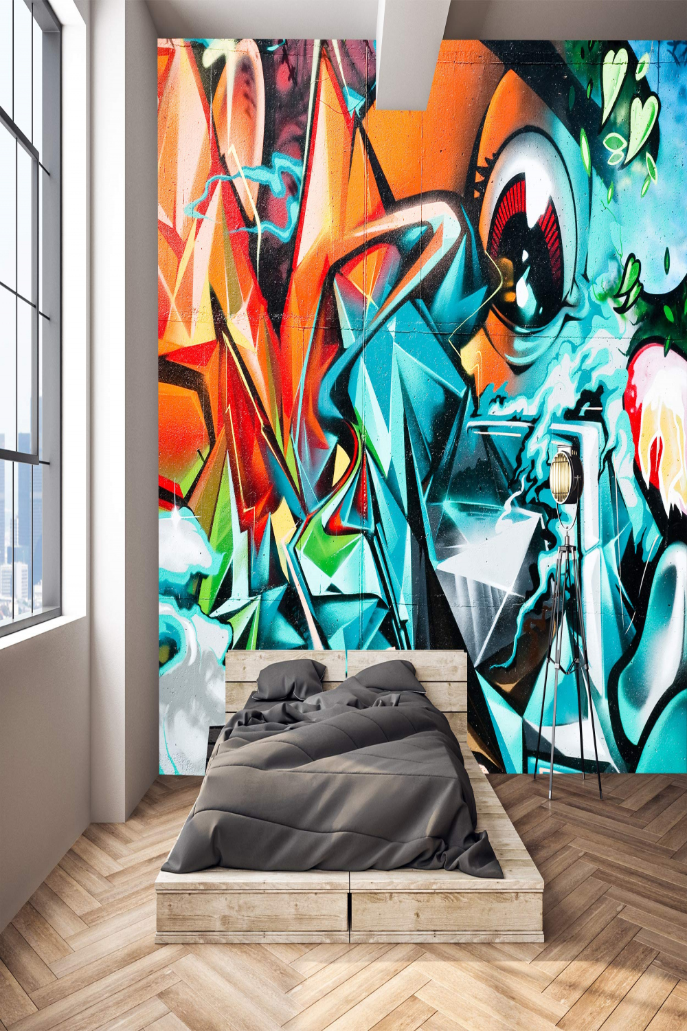 Graffiti Detail Photo Wallpaper Mural Wall Decor Giant Paper Poster Bedroom  Paste Abstract Art on Textured Wall