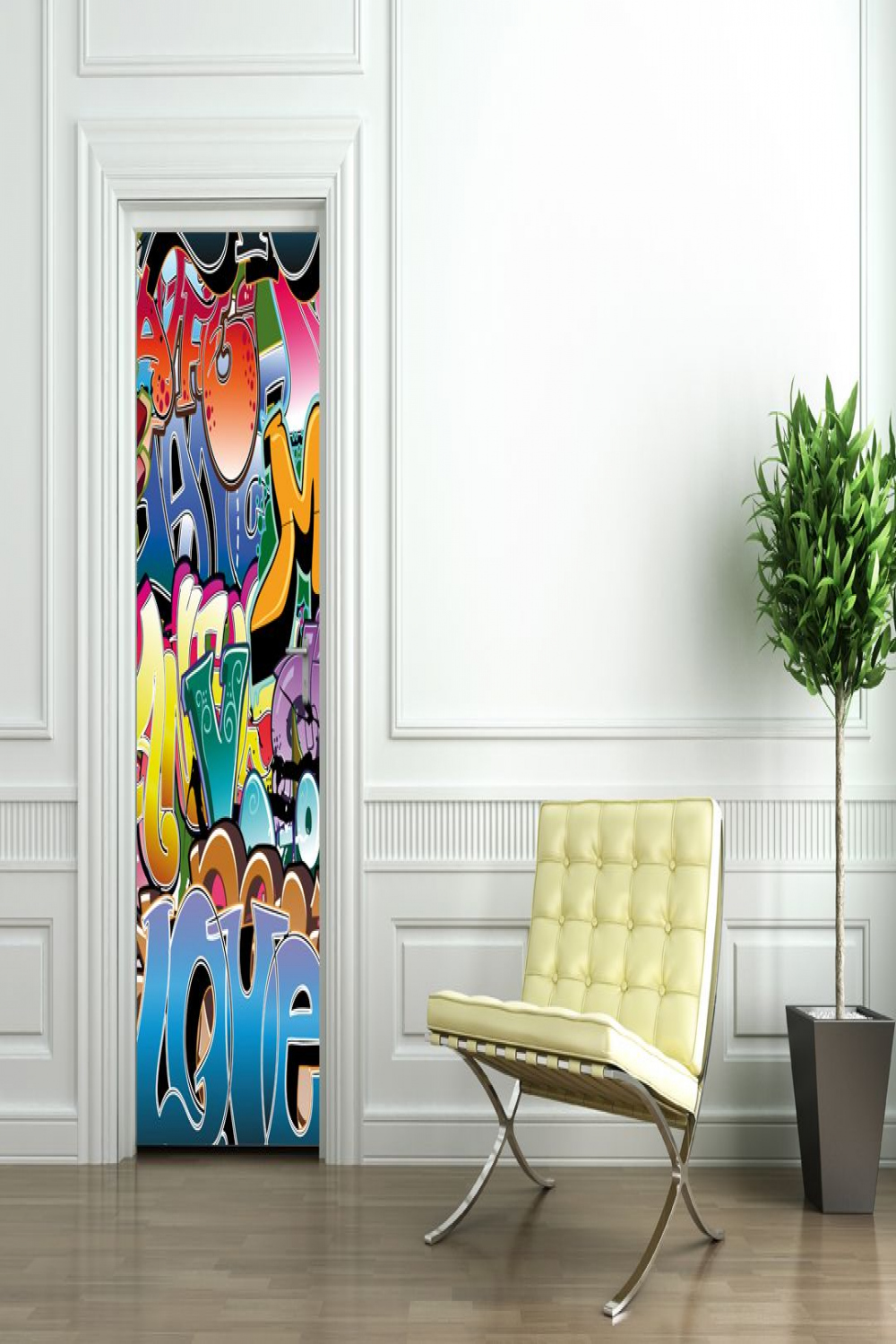 Graffiti Door Stickers  Graffiti bedroom, Door stickers, Door art