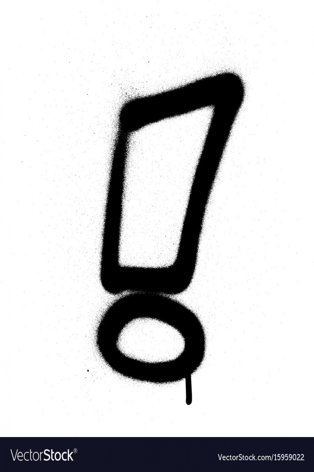 Graffiti exclamation mark in black on white Vector Image