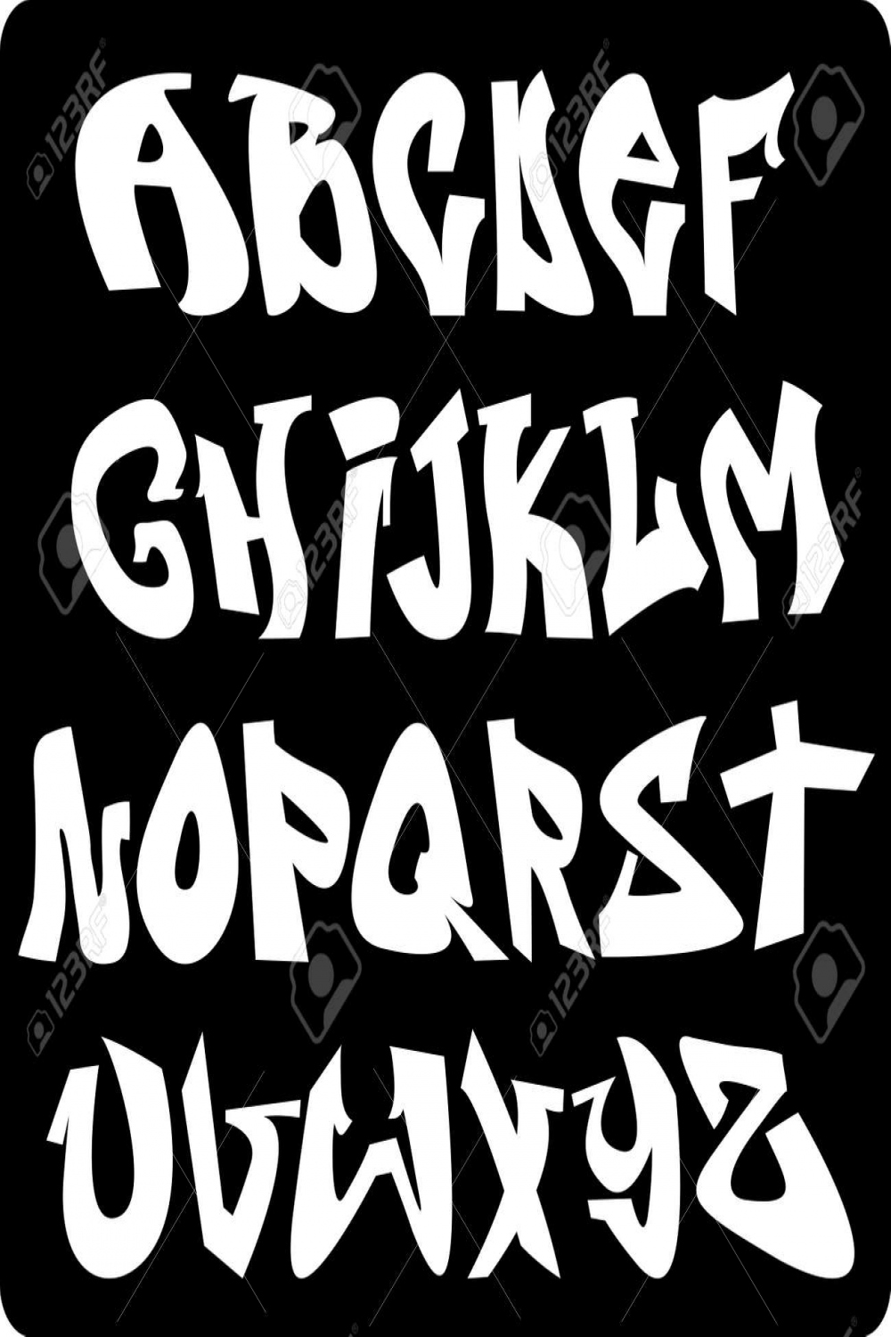 Graffiti Font Alphabet, Abc Buchstaben Lizenzfrei nutzbare SVG