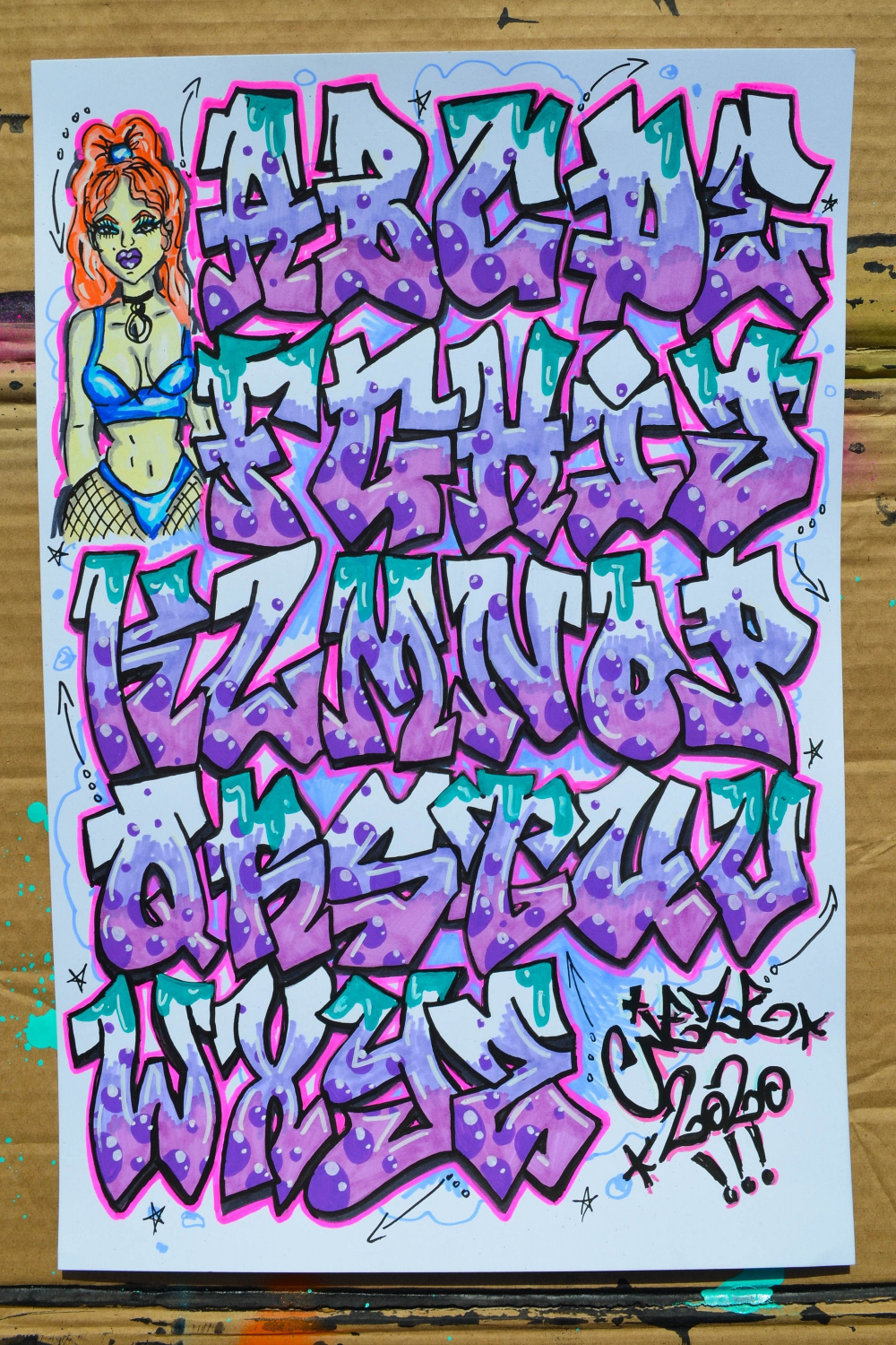 Graffiti Font Alphabet Pink and Purple Urban Funky Text - Etsy Canada