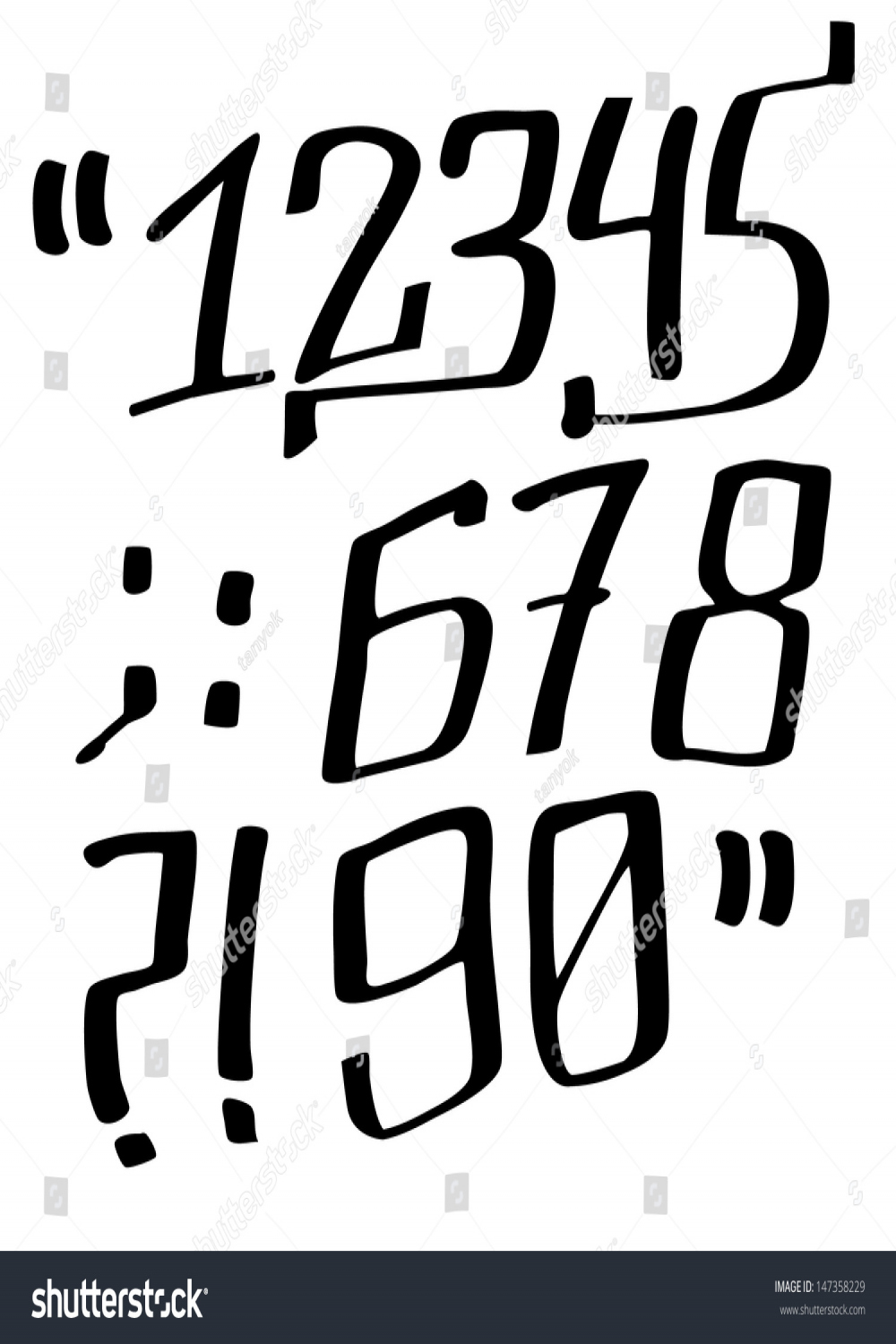 Graffiti Font Numbers: Stock-Vektorgrafik (Lizenzfrei)