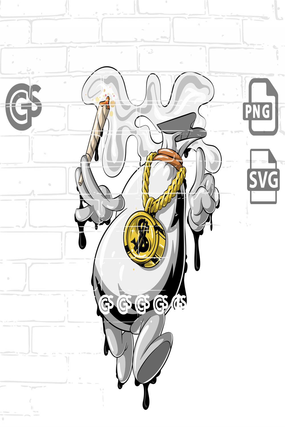 Graffiti Geldbeutel - SVG PNG Grafik T-Shirt Cricut Vektor, Graffiti Urban,  Cartoon Cash, Sublimation Silhouette, DTG, Clip Art