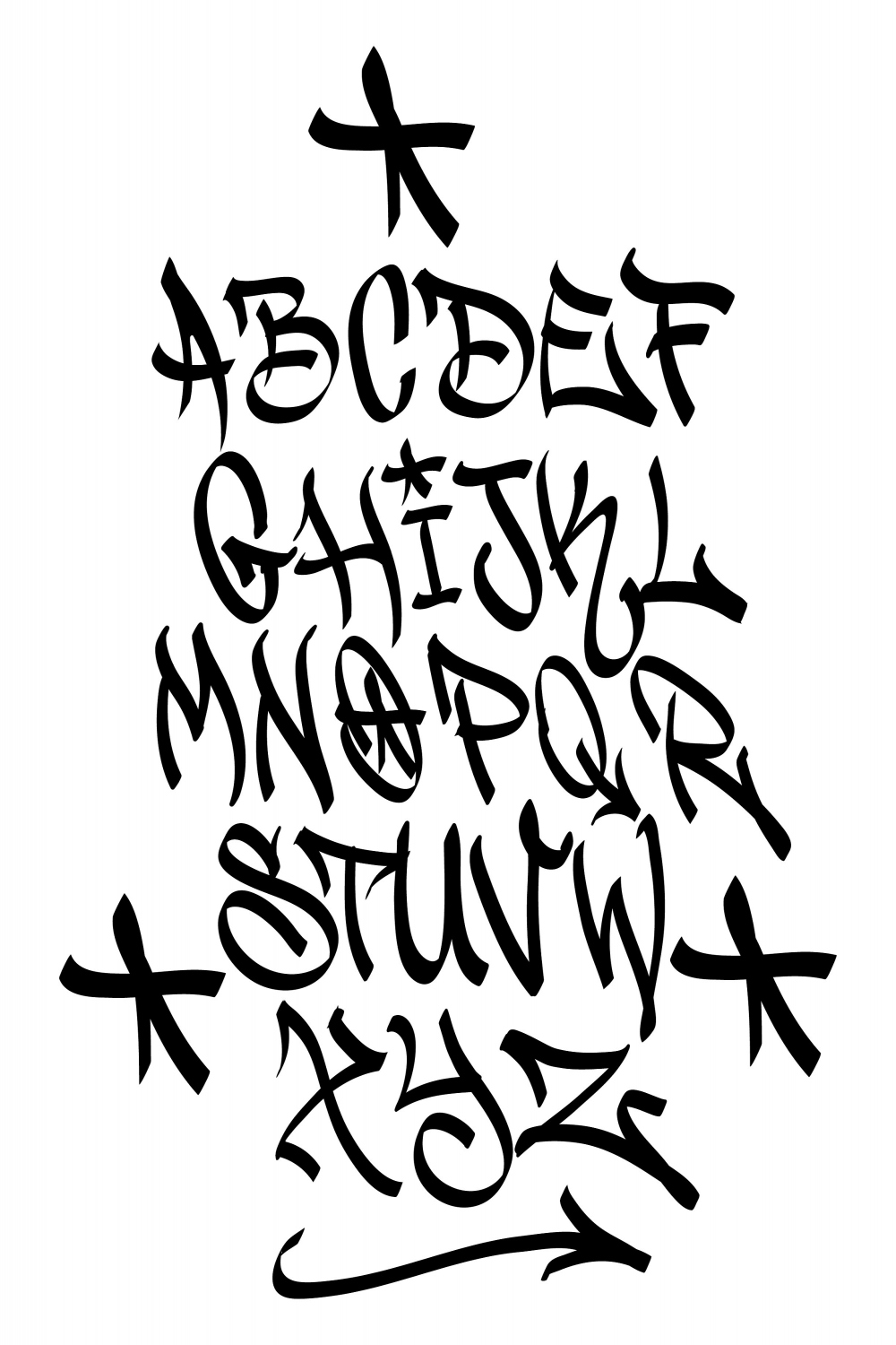 Graffiti Handstyle Alphabet Vektor Schriftart AI EPS SVG - Etsy