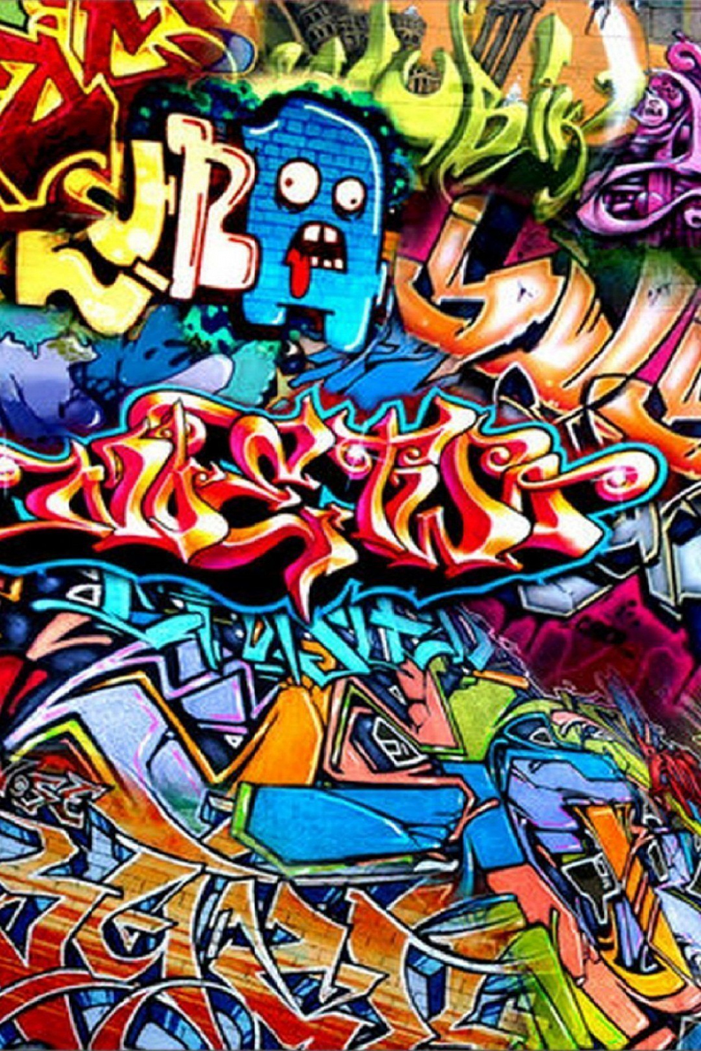 Graffiti HD colorful scary iPhone mobile wallpaper Abstract Mobile