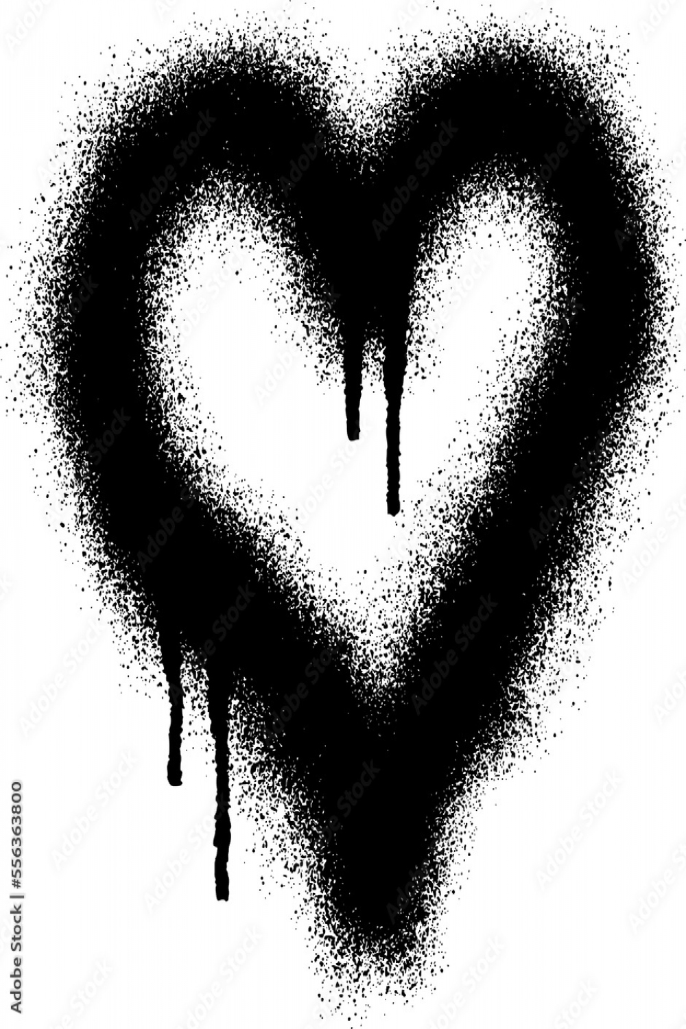 Graffiti heart icon with black spray paint Stock-Illustration