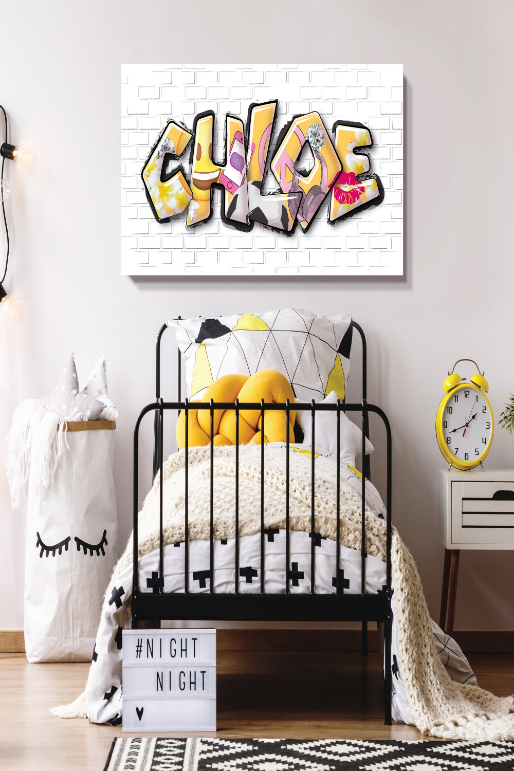 Graffiti Kids Room Decor Canvas Art Emoji Personalized Sign - Etsy