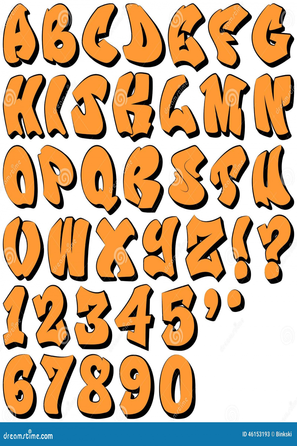 Graffiti Letters and Numbers Stock Vector - Illustration of grunge