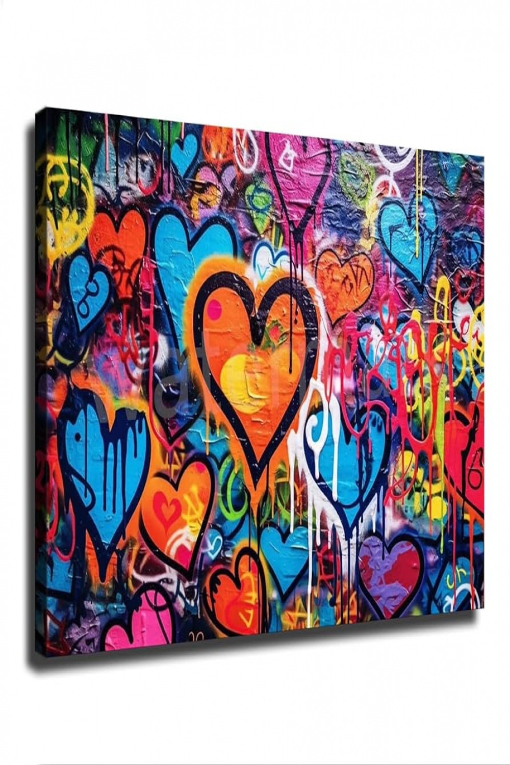 Graffiti Love Abstract Street Colorful Love Poster Canvas Wall Art Picture  Print Bedroom Decor Office Room Decor Aesthetic Gift (×inch,Unframed)