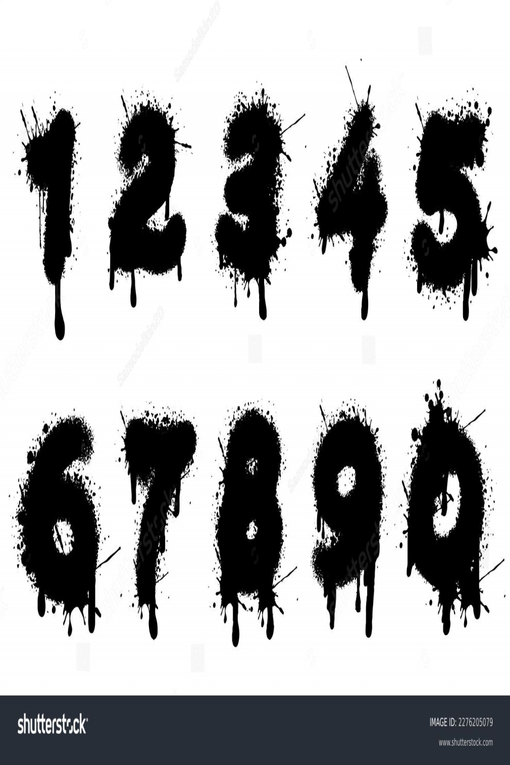 , Graffiti Numbers Images, Stock Photos, D objects