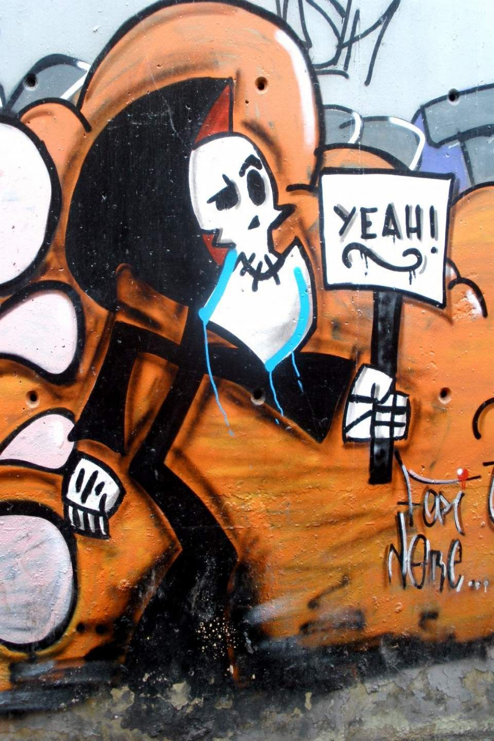 Graffiti of Grim Reaper in Aretxabaleta (Spain)  Puros