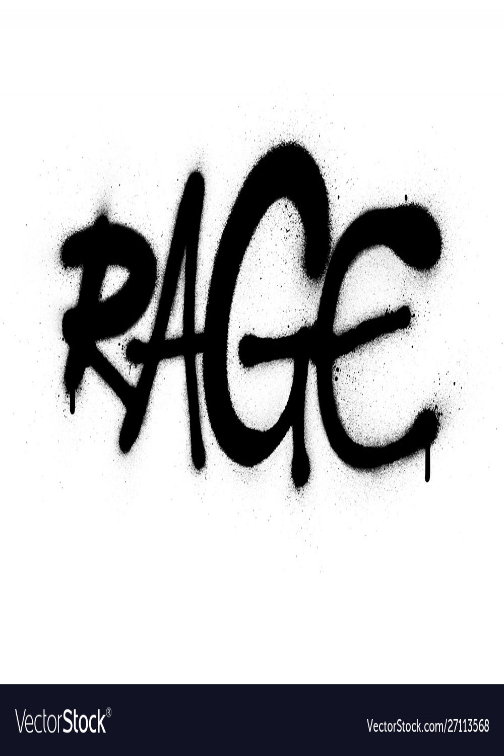 Graffiti rage word font sprayed in black over Vector Image