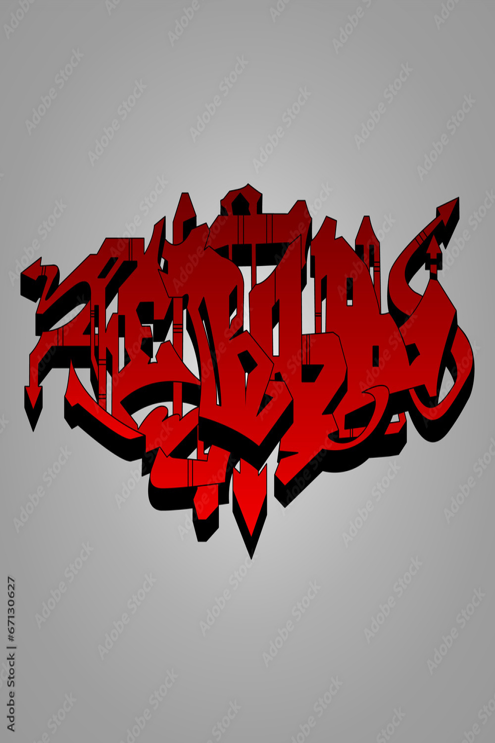 Graffiti - red and black wild style illustration Stock Vector